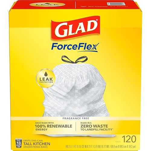 CLO78564 - Glad ForceFlex Tall Kitchen Drawstring Trash Bags