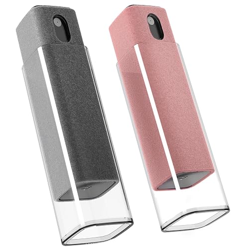 EVEO Car Screen Cleaner Spray and Wipe -2-in-1 iPad Accesories Laptop screen cleaner, New Car Essentials - Touchscreen Cleaner for tesla, Laptop, Computer, MacBook and More - 2 Pack (Grey & Rose Gold)