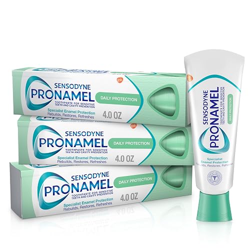 SENSODYNE PRONAMEL Daily Protection Enamel Toothpaste, 4 oz (Pack of 3) | For Sensitive Teeth, Mint Essence, Helps Protect Against Cavities And Tooth Decay, Contains No SLS And No Phosphates