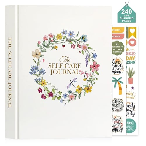 Lanpn Self Care Journal for Women, Self Love Guided Journals with Prompts, Daily Reflection Wellness & Gratitude Planner, 5 Minute Mental Health Notebook, Mood Mindfulness Log, 240 Pages