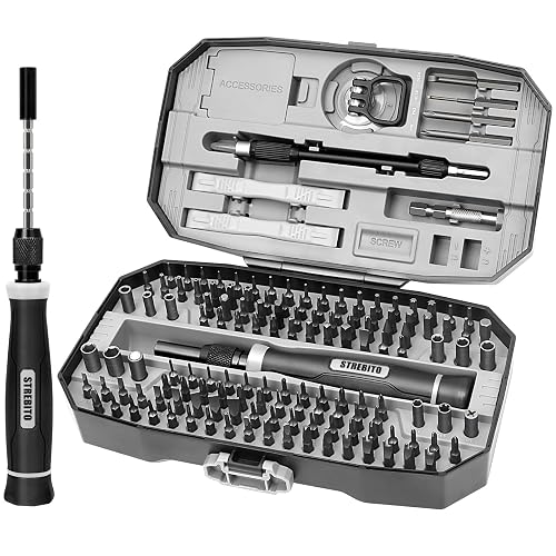 STREBITO 153 in 1 Small Magnetic Screwdriver Set, Precision Screwdriver set | 140 Precision Bits, Practical Accessories, Compact Case, Electronics Tool Kit for Computer, PC, Laptop, PS5, Xbox, Jewelers
