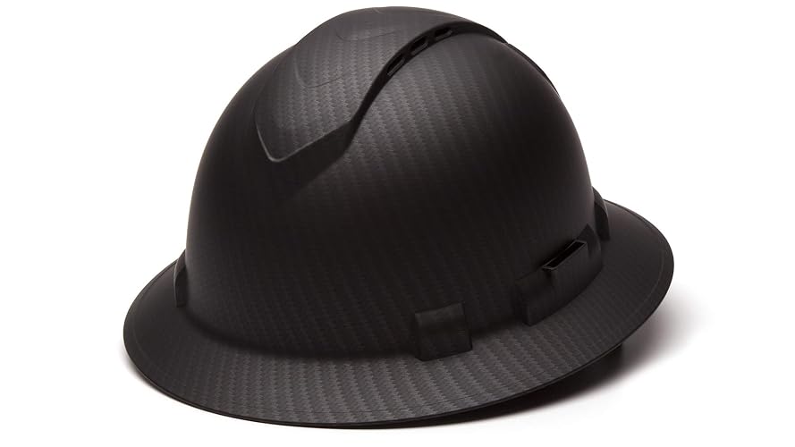 Pyramex Ridgeline Full Brim Hard Hat 4 Point Ratchet Vented