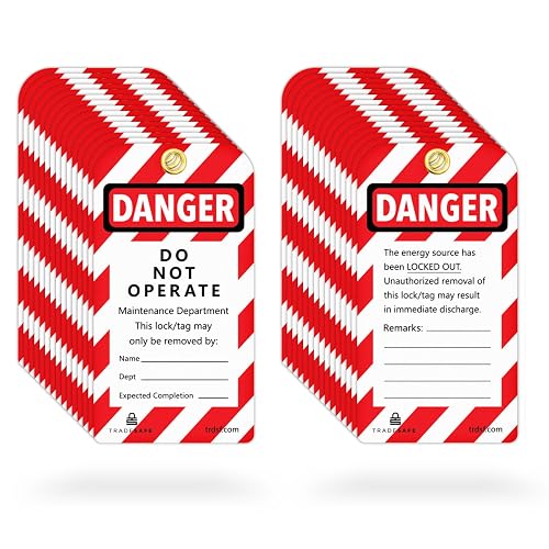 TRADESAFE Lockout Tagout Tags, 30 Danger Do Not Operate Loto Tags with Ties | Premium 32 Mil Vinyl, Tear-Resistant, OSHA Compliant Danger Labels for Lock Out Tagout, Out of Service, Equipment Repair