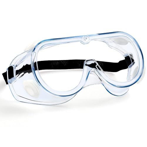 MELASA Safety Goggles ANSI Z87.1 Anti-Fog Protective Lab Goggles Chemistry | Comfortable Soft Edge Design, Certified Protection, Anti-fog & Anti-scratch Lens, Fits over glasses for Lab & DIY Projects