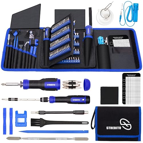 STREBITO 191-Piece Multi-Bit Screwdriver, Precision Screwdriver Set(Blue) | 1/4'' Nut Driver Home Improvement Tool Electronic Repair Kit for Computer, Phone, Laptop, PC, Cell Phone, PS4, Xbox, Nintendo
