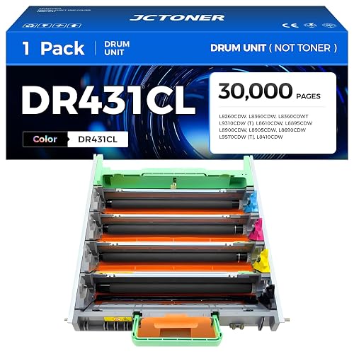 DR431CL Drum Unit High Yield Replacement for Brother DR-431CL Imaging Drum Compatible with HL-L8360CDW MFC-L8900CDW MFC-L8690CDW HL-L8260CDW MFC-L8610CDW MFC-L8905CDW MFC-L9570CDW HL-L8360CDWT Printer