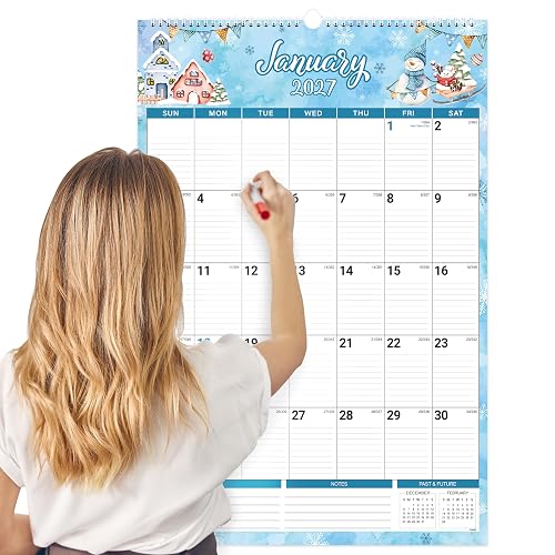2027 Wall Calendar - Large Wall Calendar 2027, Jan. 2027 - Dec. 2027 | 15.4'' x 23'', Calendars 2027, 12-Month Paper Hanging Planner Wall for Office Planning & Organizing - 12 Different Themes