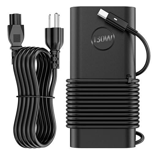 130W USB C Laptop Charger Type C Adapter Compatible with DellXPS 15 2in1 9575 Precision 5530 2in1 5550 5750 3560 3550 3551 Latitude 741073107210 9575 9410 9510 5420 5520 5510 Power Cord