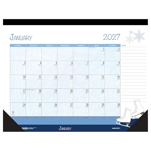 2027 House of Doolittle Seasonal Holiday 22" x 17" Monthly Desk Pad Calendar (139-27)