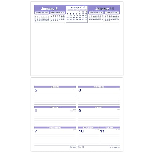 AT-A-GLANCE 2026 Desk Calendar Refill, Weekly, 6" x 7", Flip-A-Week (SW705X5026)