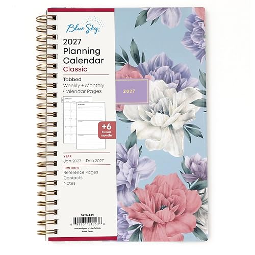 Blue Sky 2027 Weekly & Monthly Planner Calendar, 5"x8", Tula | January 2027 - December 2027, Flexible Frosted Cover, Durable Twin Wire Binding, Laminated Tabs