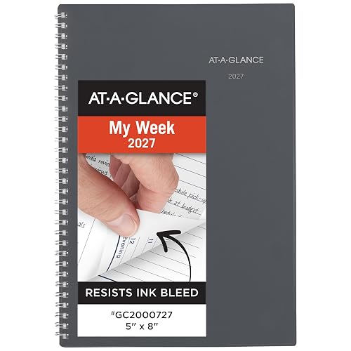 AT-A-GLANCE 2027 Planner, Weekly & Monthly, 5" x 8", DayMinder, Gray (GC2000727)