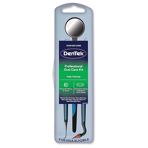 DenTek Professional Oral Care Kit, Complete Set of Dental Tools | Medical Grade, Oral Care Routine, Including Mirror, Dental Pick, Scaler & Stimulator