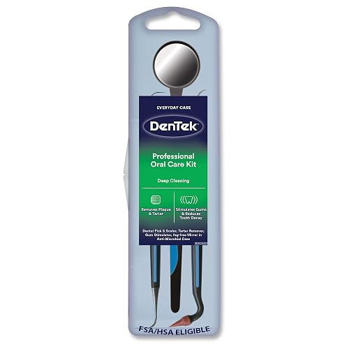 DenTek Professional Oral Care Kit, Complete Set of Dental Tools | Medical Grade, Oral Care Routine, Including Mirror, Dental Pick, Scaler & Stimulator