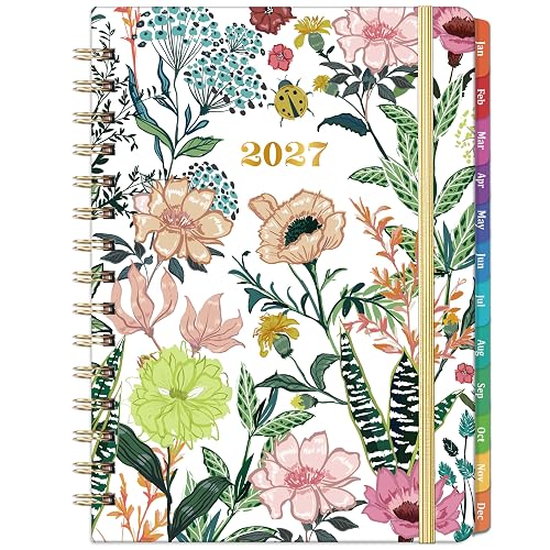 2027 Planner – Weekly ＆ Monthly Planner 2027, Jan. 2027 – Dec. 2027, 6.4" x 8.5" with Tabs, Flexible Hardcover, Thick Paper, Strong Twin-Wire Binding, Back Pocket, Inspirational Quotes ＆ Notes