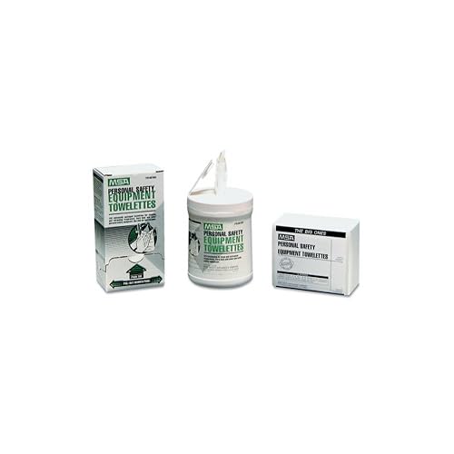 MSA 697383 Personal Safety Equipment Towelettes - Pack of 100 Wipes, Moist Towels for Work Gear, Disposable, Refreshes Tools, Accessories, & Other Safety System Components