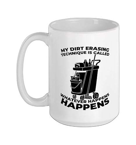 Cleaner - Housekeeping Janitorial Sanitation Cleaner Ceramic Mug, White, 15oz