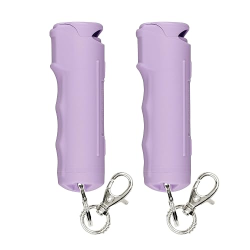 SABRE Pepper Spray with Fast Flip-Top Safety & Snap‑Clip Keychain for Self Defense - Maximum Police Strength OC with UV Marking Dye, 10‑Sec. Spray, 14-ft Range, Finger Grip, Made in USA, 0.54 fl oz