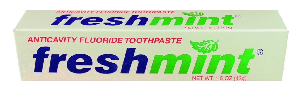 New World Imports TP15 Freshmint Anticavity Fluoride Toothpaste, 1.5 oz, Individually Boxed (Pack of 144)