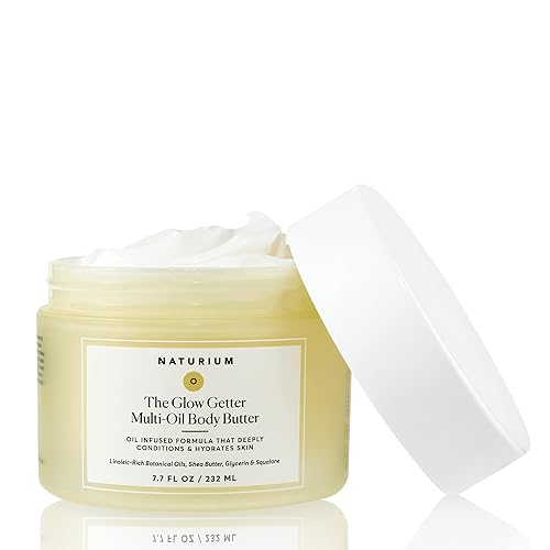 Naturium The Glow Getter Multi-Oil Body Butter, 7.7 fl oz | Nourishing Whipped Moisturizer, Oil Infused Formula with Shea Butter, Glycerin & Squalane, Deep Hydration for All Skin Types