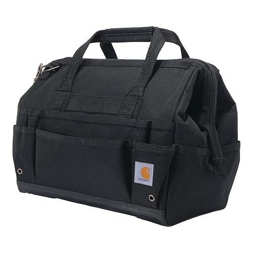 Carhartt Utility Large Tool Bag Black | Onsite, Durable Water-Resistant, Tool Storage Bag, Heavyweight, 16-Inch 30 Pocket