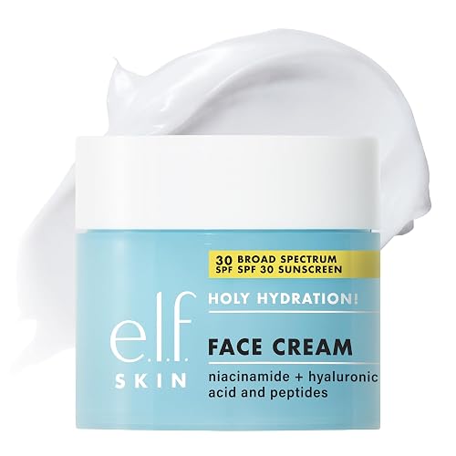 e.l.f. SKIN Holy Hydration! Face Cream SPF 30 Sunscreen Moisturizer, 1.7 oz | Hydrating Daily Face Moisturizer with Niacinamide + Hyaluronic Acid, Lightweight Non-Greasy Feeling, Vegan & Cruelty-Free