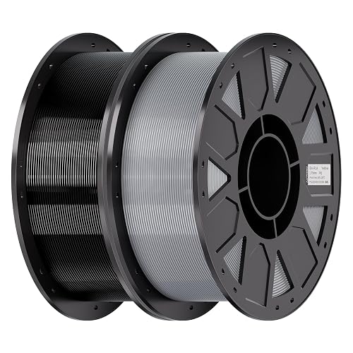 Creality PETG Filament 1.75mm 2KG, Black & Grey, Total 2-Pack | Less Stringing, Good Layer Adhesion, High Toughness, Moistureproof 3D Printing Ender PETG 1.75mm, Fit Most FDM 3D Printers