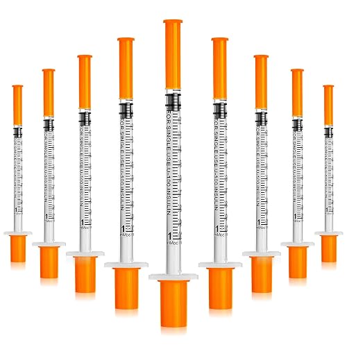 Syringes 1ml 31 Gauge 1/4 inch U-100 31G 1cc 6mm Lab Syringe, Box of 100