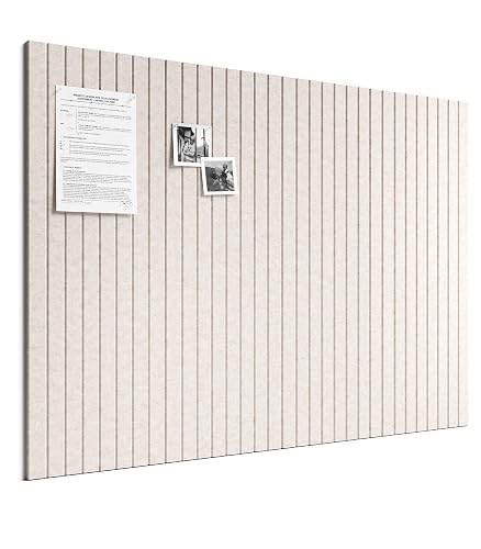 Bumusty 48"x 36" Large Felt Bulletin Board Tiles, Oatmeal | 12-Pack Cork Board Alternative, Wall Decor, 30 Pushpins, 60 Adhesive Tabs, Vision Board, Office, Classroom, Home, Dorm