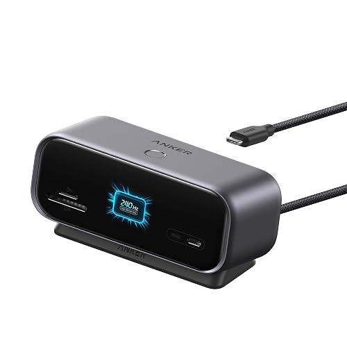 Anker Nano 10in1 USB C Hub, Smart Display Hub, Docking Station Dual Monitor | Desktop Hub, High Refresh Rate Dual 2K@240Hz, HDMI2.1+DP1.4, 10Gbps USBC, SD/TF, Ethernet, for Laptops (No Charger),Grey