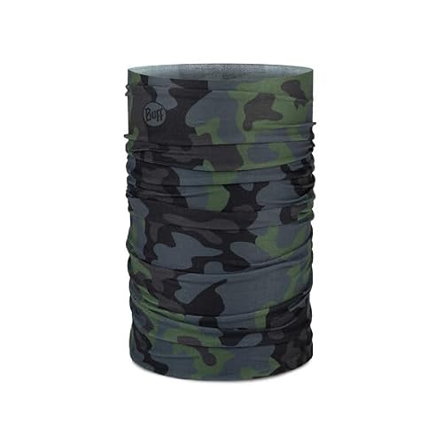 BUFF CoolNet UV Neck Gaiter, UPF 50 Sun Protection, Breathable, Versatile, Quick Dry Face Mask, Black & Blue, Adult Size