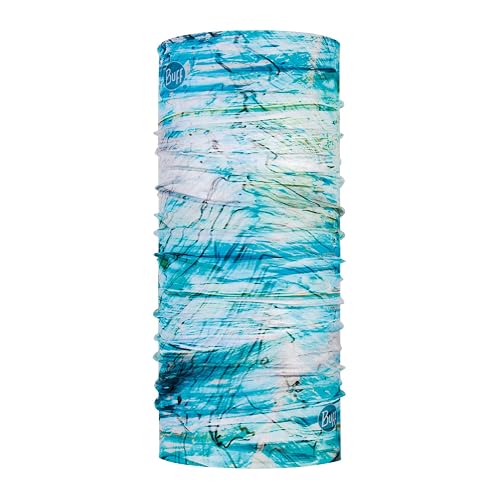 BUFF CoolNet UV Neck Gaiter, UPF 50 Sun Protection, Breathable, Versatile, Quick Dry Face Mask, Black & Blue, Adult Size