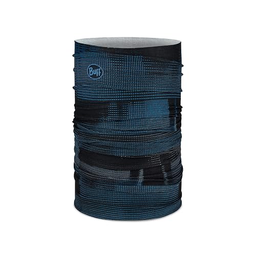 BUFF CoolNet UV Neck Gaiter, UPF 50 Sun Protection, Breathable, Versatile, Quick Dry Face Mask, Black & Blue, Adult Size