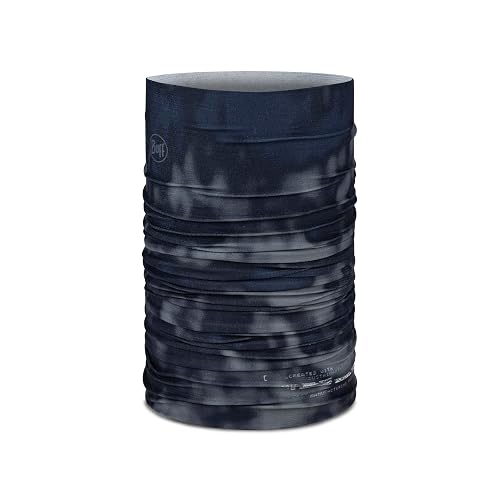 BUFF CoolNet UV Neck Gaiter, UPF 50 Sun Protection, Breathable, Versatile, Quick Dry Face Mask, Black & Blue, Adult Size