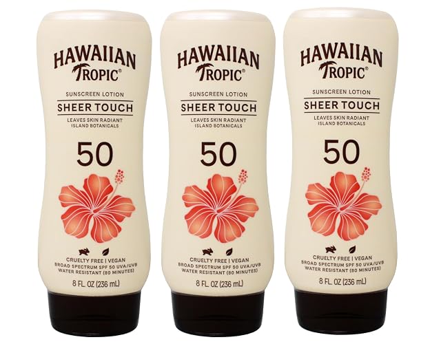 Hawaiian Tropic Sheer Touch Sunscreen SPF 50 Plus 8 oz (Pack of 3)