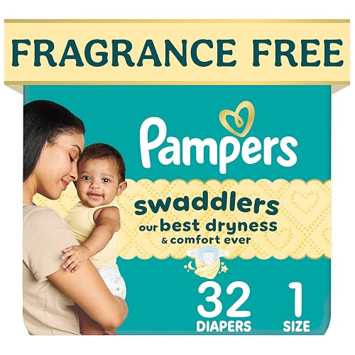 Swaddlers Diapers, Size 1 (8-14 lbs), 32 Count, Fragrance Free, Hypoallergenic, Absorbent, Pediatrician Recommended, Skin Safe