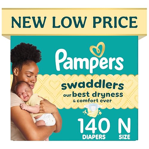 Swaddlers Newborn Diapers, Size Newborn (up to 10 lbs), 140 Count, Fragrance Free, Hypoallergenic, Absorbent, Pediatrician Recommended, Skin Safe