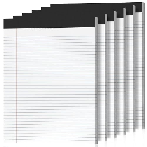 6 Pack Legal Pads 8.5 x 11 College Ruled 300 Sheets Note Pads 8.5 x 11 Notepads Perforated Writing Pads 8.5 x 11 Pads of Paper Lined White Paper, 50 Sheets per Notebook for Office & School Supplies