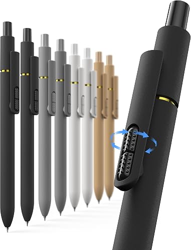 Hiacry 8 Pack Gel Pens, Quick-Drying Black Ink, 0.7mm Fine Point Fidget Pen | Smooth Long-Lasting Ink Pens, Stress Relief , No Smear, No Bleed, Journaling, Note Taking ,School Office, Gifts for Men Women