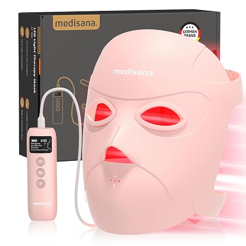 Medisana 3D Red Light Therapy for Face, 336 LEDs with 3 Modes - NIR 830nm, Red 630nm, Blue 415nm - 3D Ergonomic Silicone Design, Cordless & Rechargeable LED Face Mask, Skincare Gifts for Women | 3 Modes - NIR 830nm, Red 630nm, Blue 415nm, 3D Ergonomic Silicone Design, Rechargeable LED Face Mask, Skincare Gifts