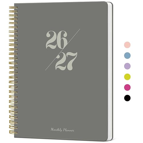 Monthly Planner 2026-2027, 18 Months Calendar, Jul 2026-Dec 2027 | 7" x 10" Calendar Planner 2026-2027, Perfect for School Office Home Planning - Stone Gray
