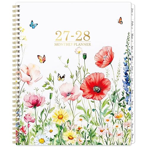 2027-2028 Monthly Planner - 2 Year Monthly Planner/Calendar 2027-2028, Jan 2027 - Dec 2028, 11" x 9", 24 Monthly Planner with Tabs, Back Pocket, Holidays, Twin-Wire Binding, Note Pages