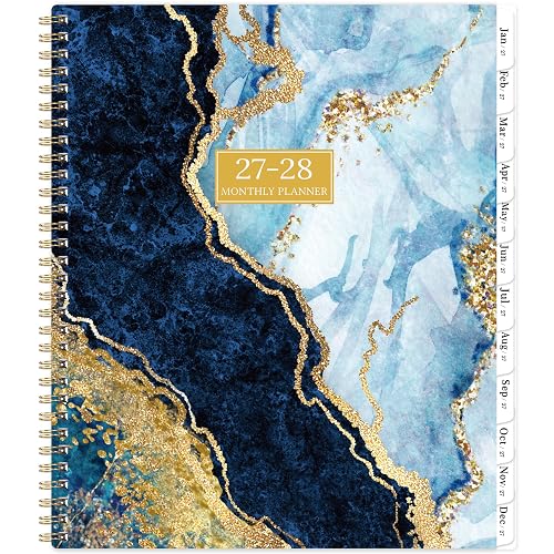 2027-2028 Monthly Planner/Calendar - Jan. 2027 - Dec. 2028, 2 Year Monthly Planner 2027-2028, 9" × 11" Calendar Planner 24 Months with Tabs, Twin-Wire Binding, Double-Side Pocket, Holiday ＆ Note Pages