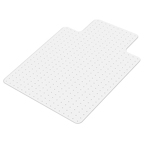 SALLOUS Clear Chair Mat for Carpet, 53" x 45" Heavy Duty Vinyl Floor Mat for Carpeted Floors, Gaming Chair Mat with Tap, Rolling Under Desk Floor Mat for Home Office