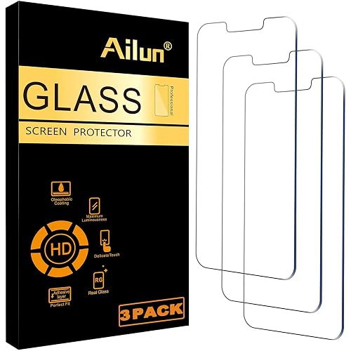 Ailun 3 Pack Screen Protector for iPhone 17e/16e/14/13/13 Pro | 6.1 Inch, Tempered Glass, Case Friendly, Not for iPhone 16 6.1 Inch