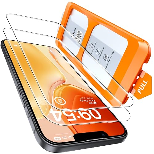 TOCOL for iPhone 16e Screen Protector, Easy Installation | Bubble-Free, 9H+ Tempered Glass, 8FT Military Grade Shatterproof, Anti-Scratch, Case Friendly HD Clear 6.1" 2 Pack