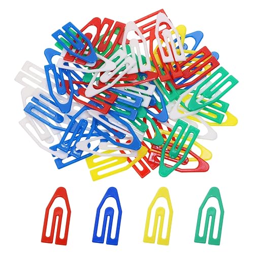 Tupalizy 50PCS Plastic Paper Clips Bookmarks Smooth Colored Paperclip Clamp for Scrapbooking Planners Notebook Travel Photos Documents Crafts Teachers School Home Office Supplies,25mm, Boat Shape