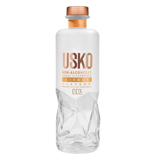 USKO Citrus Non Alcoholic Vodka, 0.0% ABV, 700ml | Lemon, lime & cucumber botanical cocktail base. Halal · Vegan · Gluten-Free. 0.0% ABV. Made for mixing.