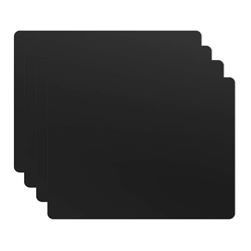 Silicone Placemats, Food-Grade Non-Slip Waterproof, Dining, Stain Resistant, Countertop Protector, Kitchen Counter Mat, Heat Resistant, Baking mat Dishwasher Safe (15.7x11.8Inch-4pack, Black)
