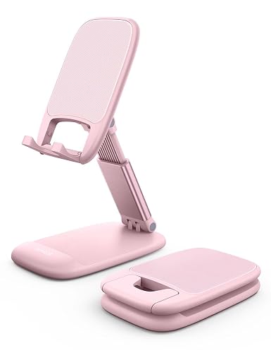 Lamicall Pink Phone Holder, Desk Accessories - Rose Gold Office Holder | Desktop Cell Phone Stand, Office Desks Accessories, Desk Decor Gifts for Women, for Mothers Day, 4-8'' Telephone Stand